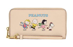 COACH Сумка для карт на молнии из зернистой кожи в цвете слоновой кости