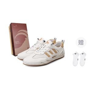 BECK Кроссовки Unisex Navigator Collection с амортизацией и противоскользящей подошвой, низкие, повседневные, бежевые, белые, зеленые [В комплекте фирменные носки]