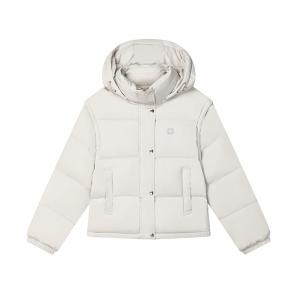 FILA Миланская итальянская коллекция роскошных спортивных пуховиков для женщин Светло-серый слоновой кости, Light Gray Ivory