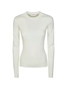 Длинно­рукавная рубашка в рубчик Victoria Beckham, бежевый