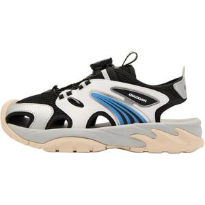 Детские сандалии с низким верхом, амортизирующие, устойчивые к истиранию, противоскользящие, подростковые QIAODAN, черный/синий