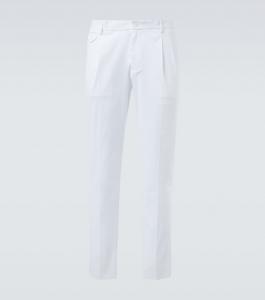 Хлопковые прямые брюки Dolce&Gabbana, белый