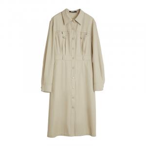 Платье с длинным рукавом весеннее Women's ELLE, светло-хаки