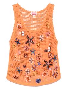 Украшенный крючком топ Kenzo, оранжевый