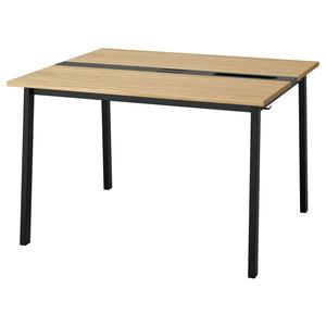 Стол для совещаний MITTZON IKEA, 120x108x75 см, цвет oak veneer/black