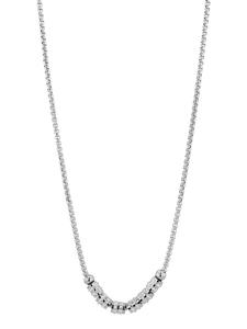 Adeliás Женское колье - венецианская цепочка из нержавеющей стали с жемчугом, 45 см, серебро
