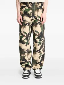 Брюки из хлопка с камуфляжным рисунком A BATHING APE, зеленый