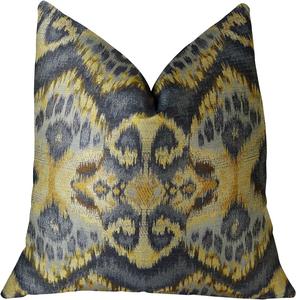 Plutus Brands Подушка Plutus Sacred Pixie Blue Navy and Taupe Multicolored