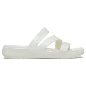 Женские сандалии Getaway с ремешками из лакированной кожи Crocs, бежевый