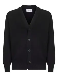 Шерстяной кардиган с V-образным вырезом D4.0, черный