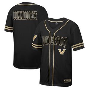 Мужская черная бейсбольная джерси Vanderbilt Commodores Free Spirited с сетчатыми вставками Colosseum