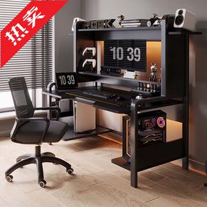 Комплект компьютерного стола и стула Naijia 100 см, угловой стол с полкой, цвет carbon fiber