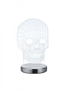 Настольная лампа в виде черепа в хромированном исполнении
