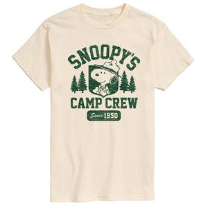Мужская футболка с рисунком Peanuts Snoopys Camp Crew Licensed Character, цвет Cream