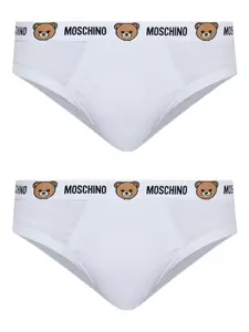Трусы с логотипом на поясе (набор из двух штук) Moschino, белый