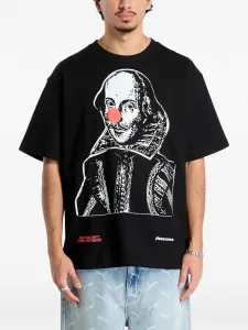 Черная футболка с принтом Pleasures