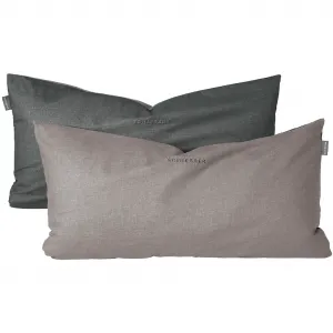 Наволочки Doubleface из мягкого хлопка с благородным меланжевым эффектом в реверсивном дизайне Made in Green Schiesser, серо-черный