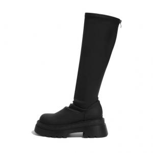 Сапоги женские Take the Qin, Black (Pleated)