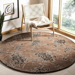 Ковер SAFAVIEH, 183 x 183 см, Soho Collection, Brown, ручной работы из шерсти, идеален для помещений с высокой проходимостью в гостиной, спальне (SOH512A)