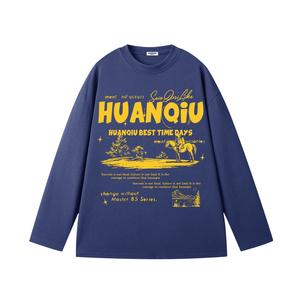 Футболка Unisex Crew Neck Moderate Straight Fit HUANQIU, темно-синий