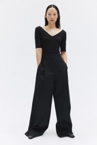 Рубашка из джерси с V-образным вырезом H&M, черный