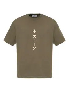 Футболка с графическим принтом и логотипом компаса Stone Island, зеленый