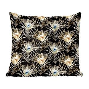 Декоративная подушка MuchoWow Диванная подушка Декоративная подушка для гостиной 45 x 45 см Узор - Перья павлина - Золото - Чехлы для подушек - Декоративные чехлы для подушек - Декоративные чехлы для подушек