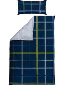 Двустороннее постельное белье из высококачественной фланели темно-синего цвета Erwin Müller, 135x200 см (80x80 см)