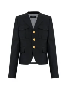 Однобортный пиджак с клапанами на карманах Dsquared2, черный