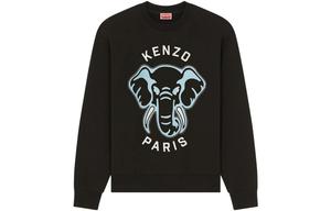 Толстовка мужская Kenzo Paris с принтом слона, черный