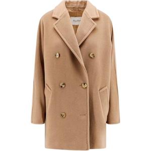 MaxMara Макс Мара двубортное пальто с длинными рукавами, Light Umber