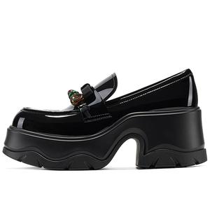 GG-CC Туфли на платформе GG CC с бусинами, увеличивающие рост, женские, черные, 7,5 см