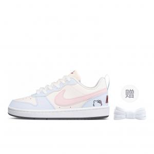 Nike Court Borough синтетические кожаные низкие детские скейтбординговые кроссовки Blue Unisex