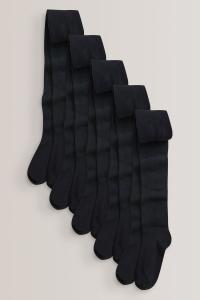 Комплект из 5 пар колготок для школы с высоким содержанием хлопка Next, черный