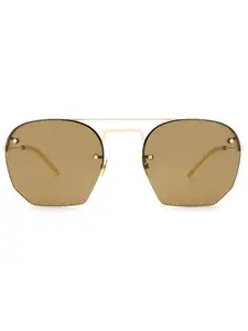Солнцезащитные очки с двойным мостом Saint Laurent Eyewear, коричневый