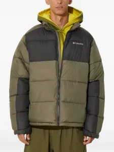 Пуховик в стиле колор-блок Columbia, зеленый