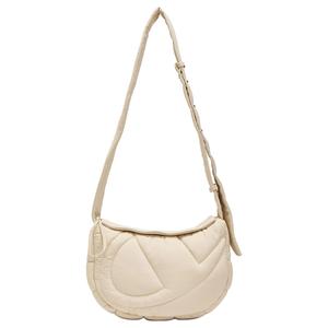 Champion Тканевая наплечная сумка среднего размера унисекс черный/волчий зуб серый/новый экрю, New Ecru