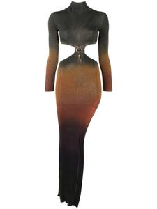 Roberto Cavalli платье асимметричного кроя с эффектом омбре, зеленый