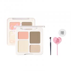 Палетка для контуринга и румян с хайлайтером, 4 оттенка, легко растушевывается, натуральный эффект, 10 г CHIOTURE