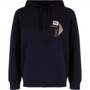 Худи с логотипом на заплатке EMPORIO ARMANI, синий