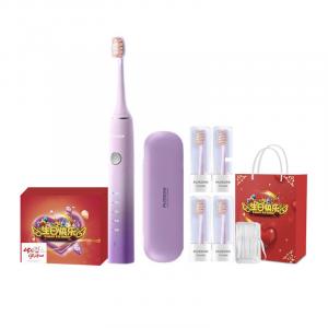 Электрическая зубная щетка для взрослых, высокочастотная, звуковая вибрация, щетина DuPont, пара FT7105 FLYCO, розовый
