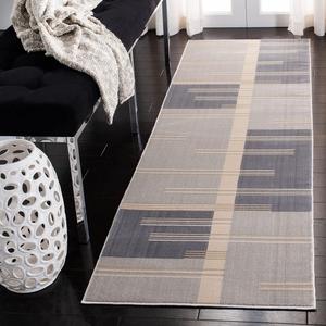 Ковер-дорожка SAFAVIEH, 67 x 397 см, коллекции Orwell, Grey & Charcoal, абстрактный дизайн в стиле Mid-Century Modern, без линьки и простой в уходе, идеален для помещений с высокой проходимостью в гостиной, спальне (ORW304F)