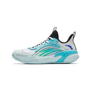 Детские баскетбольные кроссовки Flash Slip с низким верхом, устойчивые к истиранию и дышащие Antakids, белый/зеленый/синий