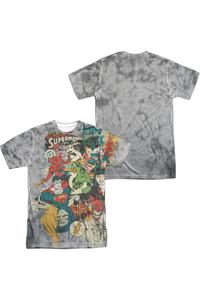 Футболка с коротким рукавом для взрослых из 100% полиэстера «Друзья или враги» DC Comics (принт спереди/сзади) Gildan, белый