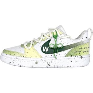 Кроссовки для скейтбординга Court Borough Exuberant Cushioning Low Top для детей и подростков Nike, белый/зеленый