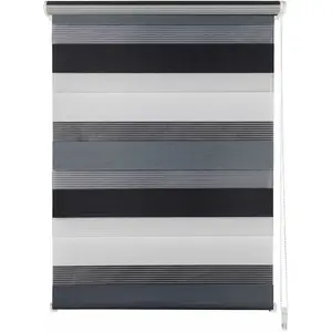 Mydeco Двойная рулонная штора Just-Triple защита от света, подвесная без сверления Mydeco, серый/белый