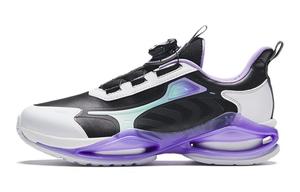 Скользоустойчивые амортизирующие низкие детские кроссовки для бега Black White Purple Antakids