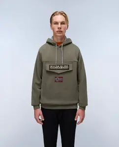 Мужская толстовка с капюшоном темно-синего цвета Napapijri