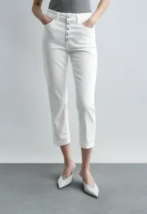 Джинсы прямого кроя koons с карманами и декоративными пуговицами Dondup, White