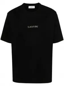 Футболка с вышитым логотипом Lanvin, черный